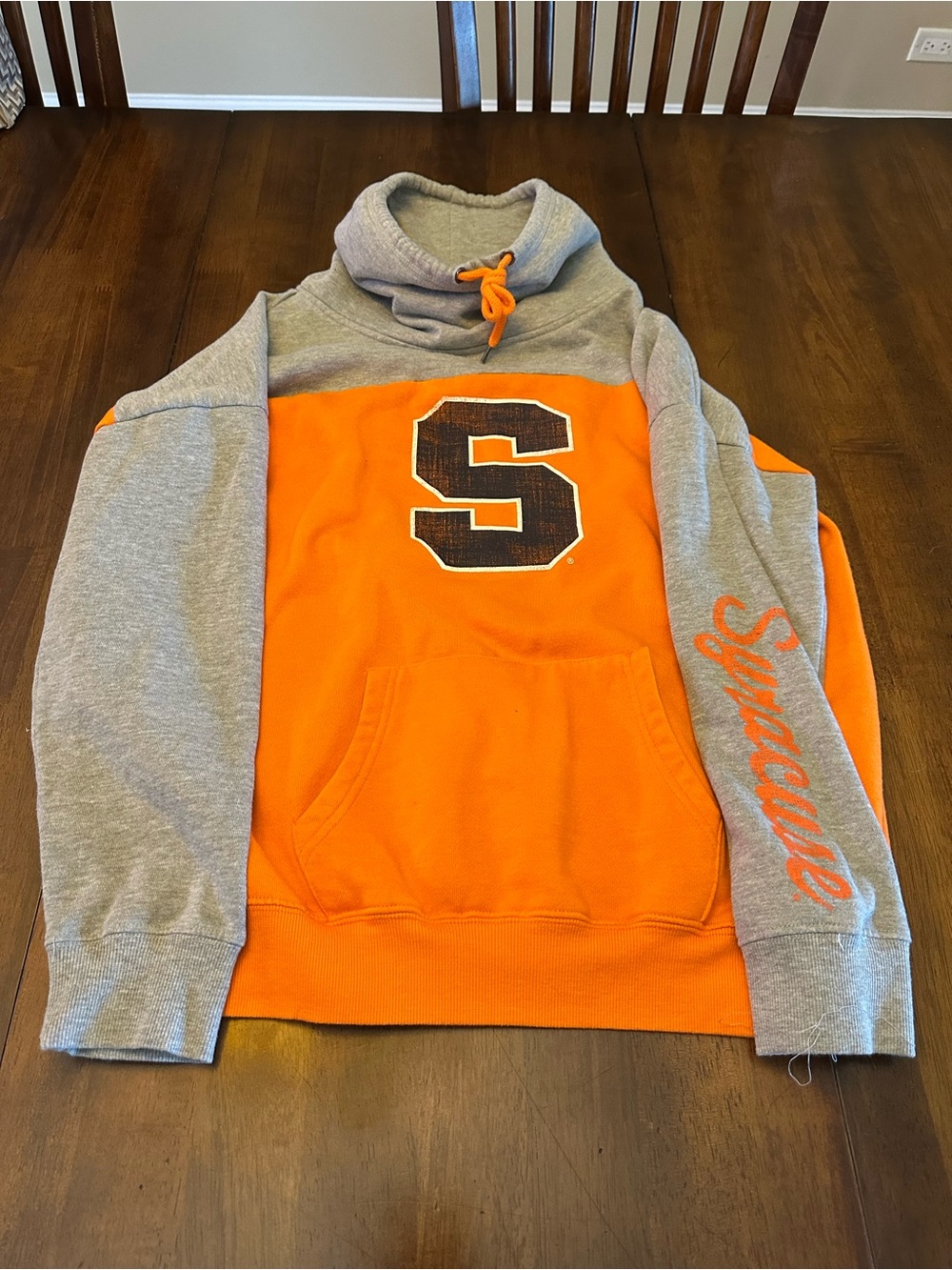 Colosseum Orange and Grey Pullover Hoodie with 'S' Chest Logo